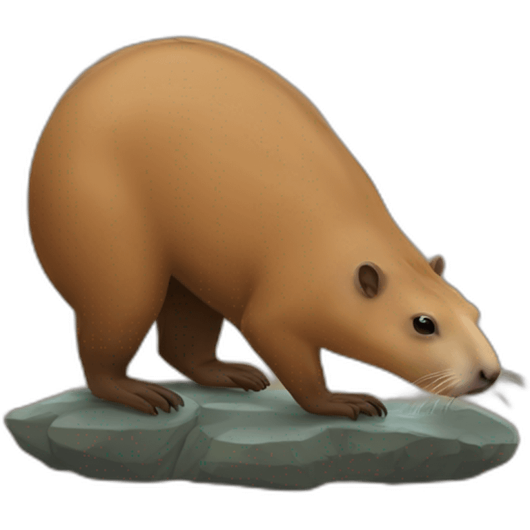 un capibara sur une loutre emoji