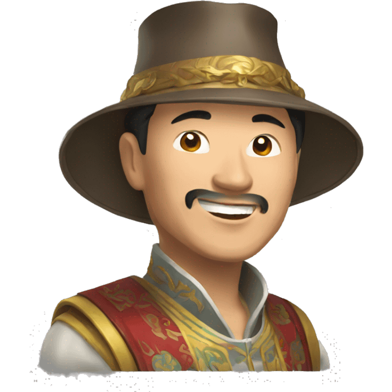 Mongolian man winning casino emoji