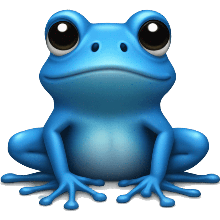 blue frog with long black hair emoji