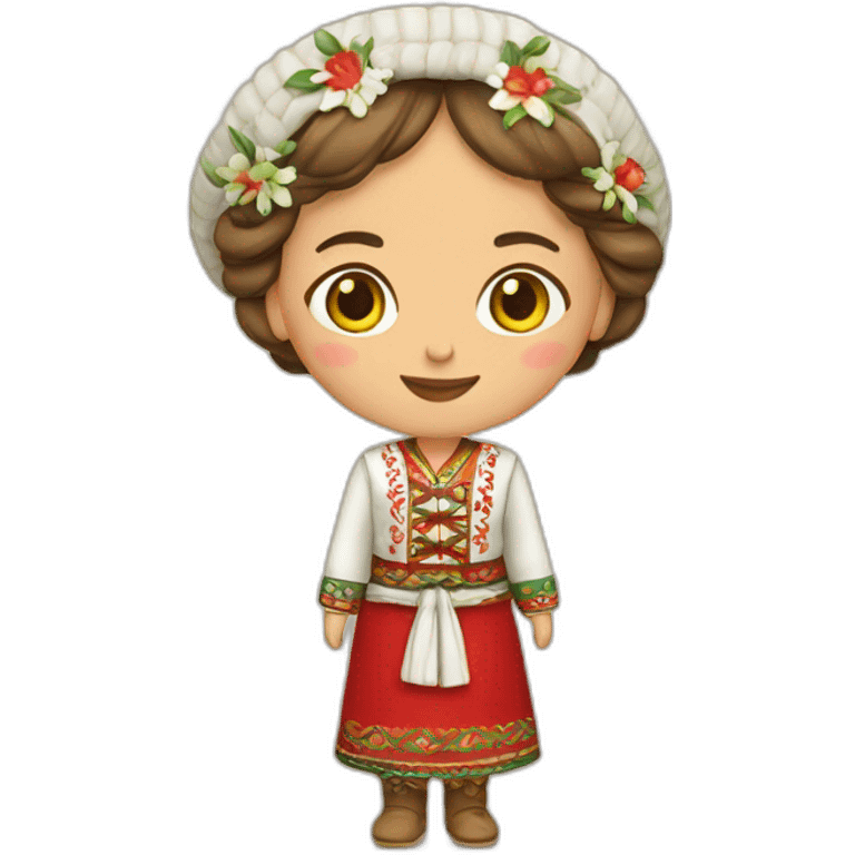 Woman in traditional bulgarian clothing emoji