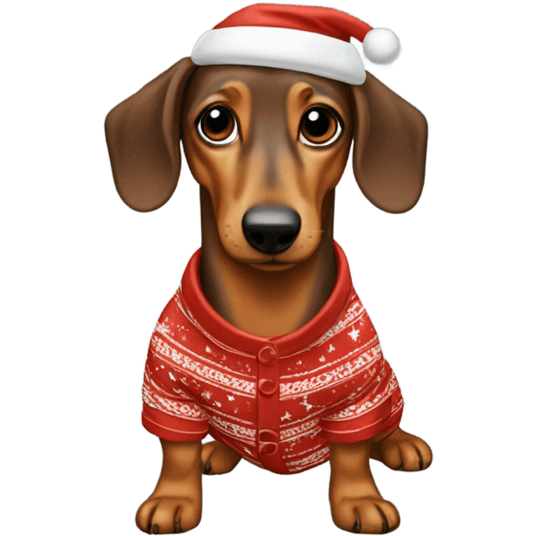 Dachshunds wearing Christmas pyjamas emoji