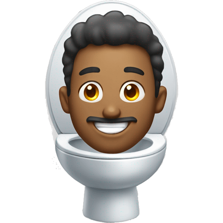 Man smiling while popping out of a toilet emoji