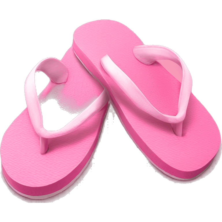 Realistic light pink pair of summer flip flops isolated. emoji