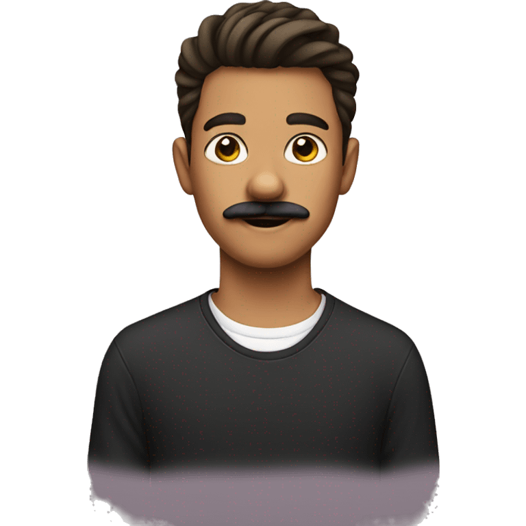 teenager with moustache emoji