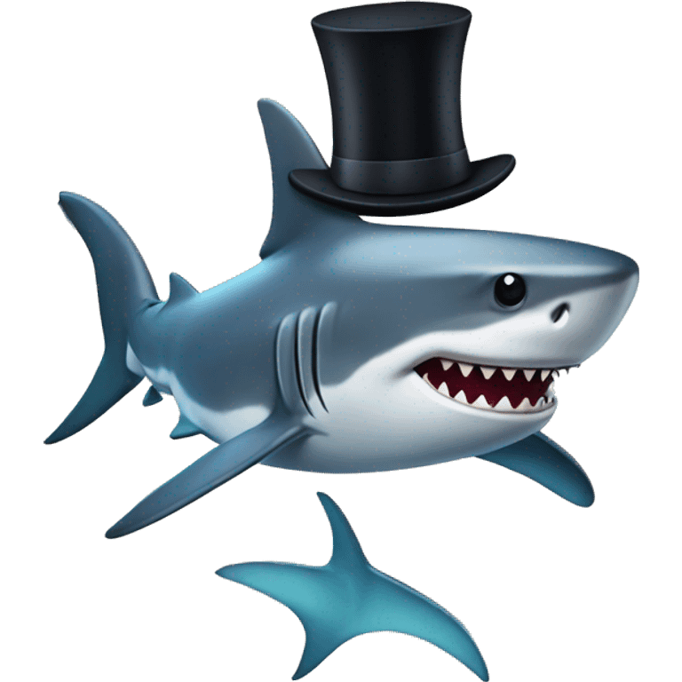 Shark with top hat  emoji