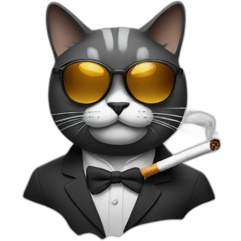 Smoking cat with shades emoji