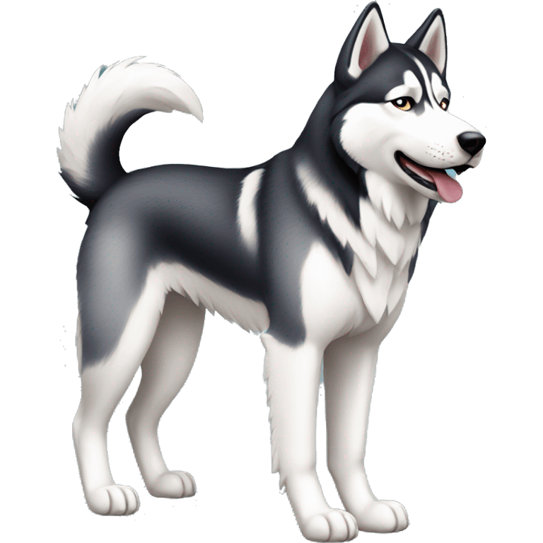 realistic husky full body emoji