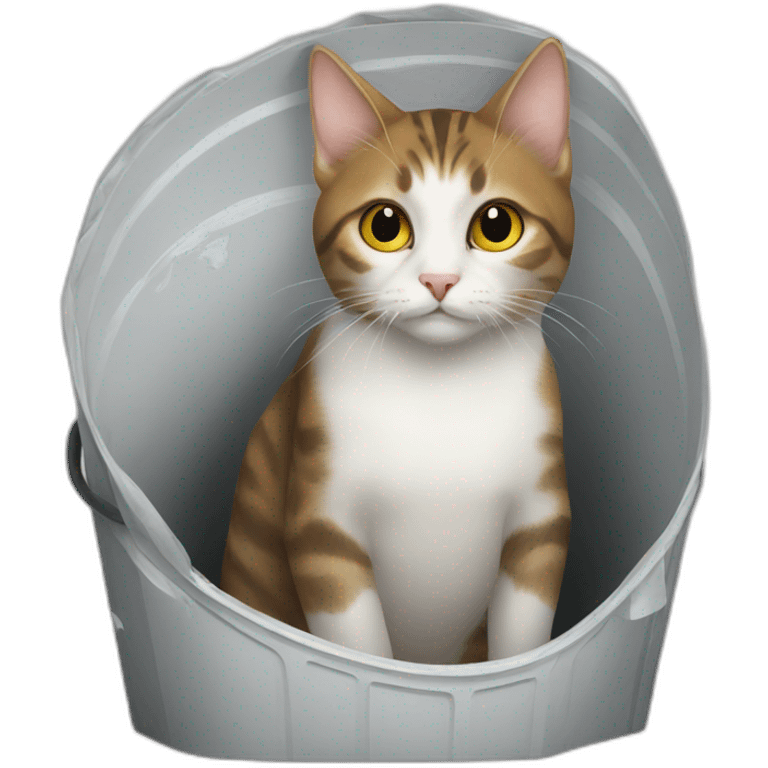 Cat on trash emoji