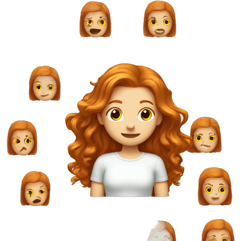 Ginger girl with lice comb emoji