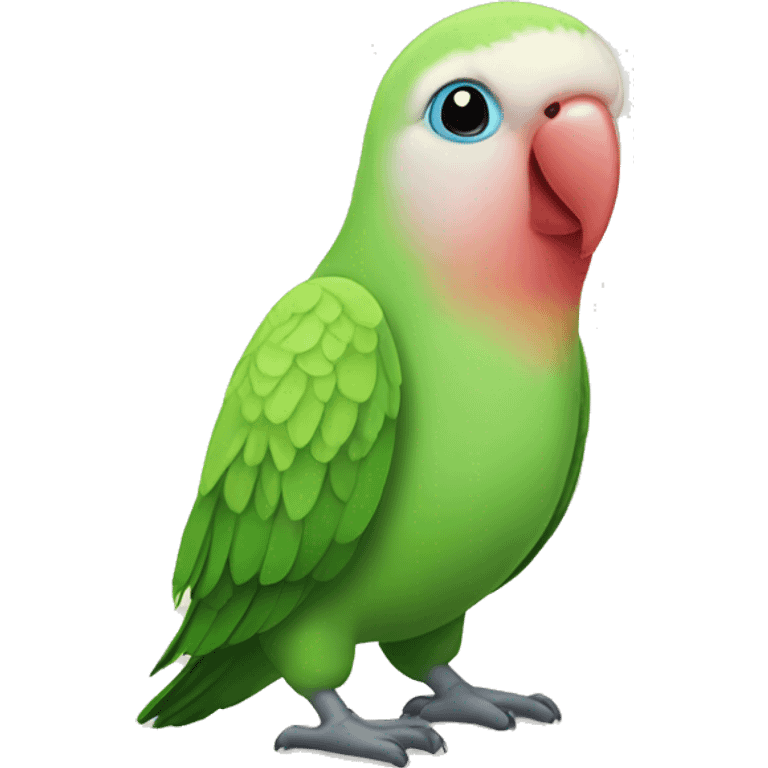 Lovebird with one foot emoji