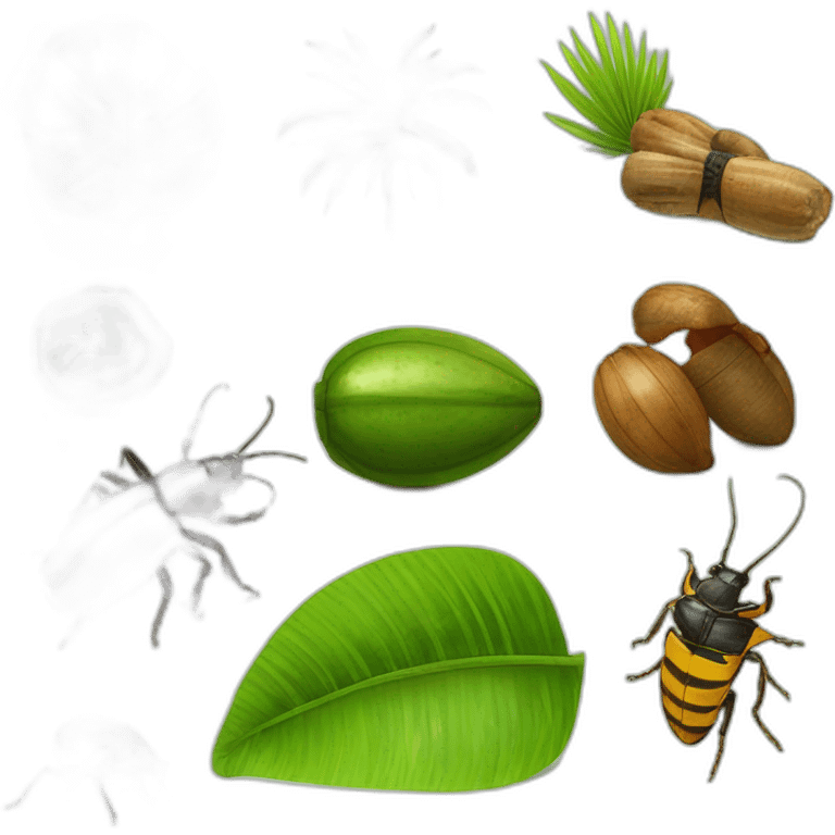 Thailand wild islands palm trees beetles scorpions larvae coconuts machete emoji