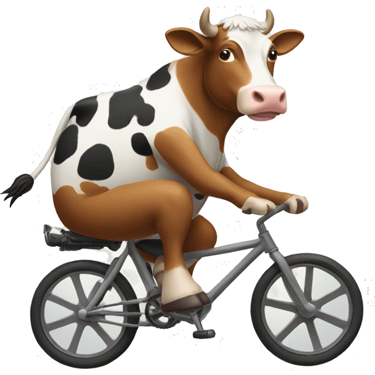 Cow riding bike  emoji