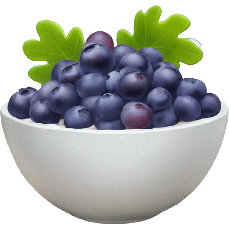 yoghurt bowl with grapes and blueberries emoji