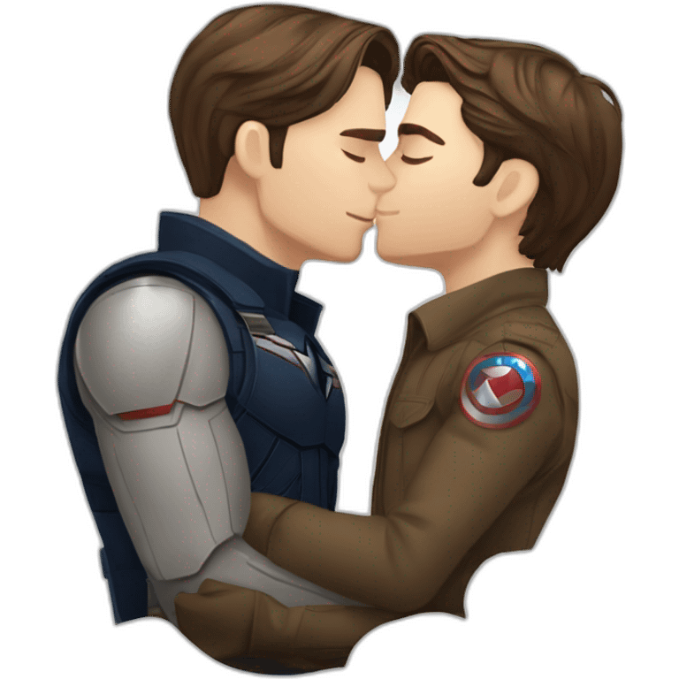 Steve Rogers kissing Bucky Barnes emoji