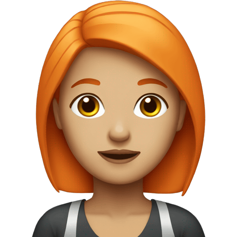 A office Girl with orange hair emoji