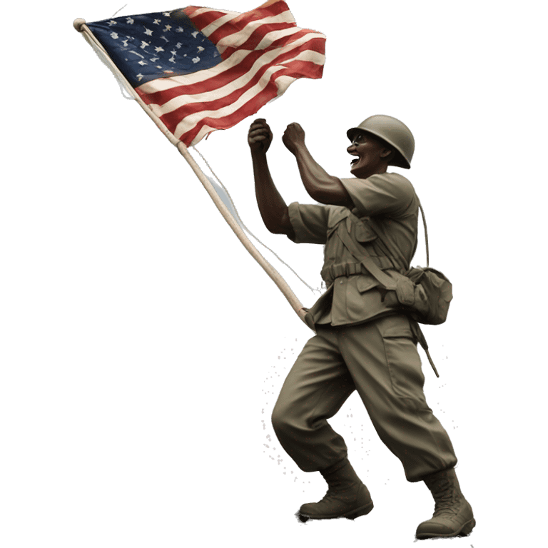 Raising the flag on Iwo Jima civiian emoji