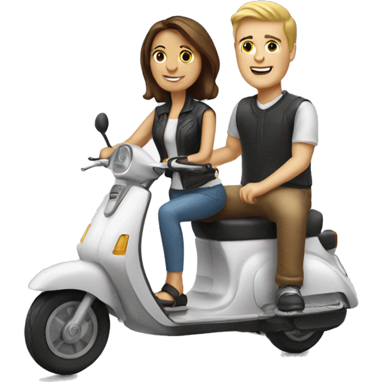 White Couple on scooter emoji