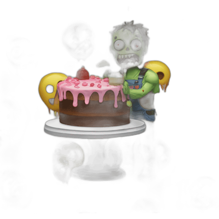 Zombie eat cake emoji