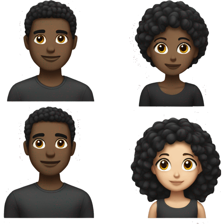 balck hair guy dating with a girl emoji