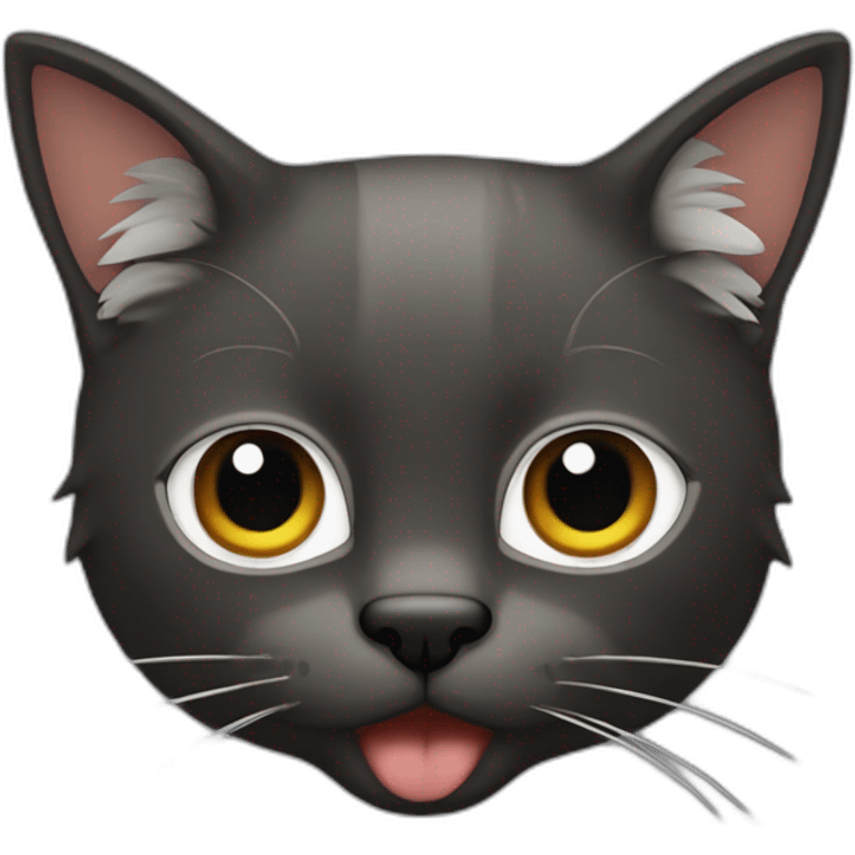 Gato con cara de rata y un diente negro emoji