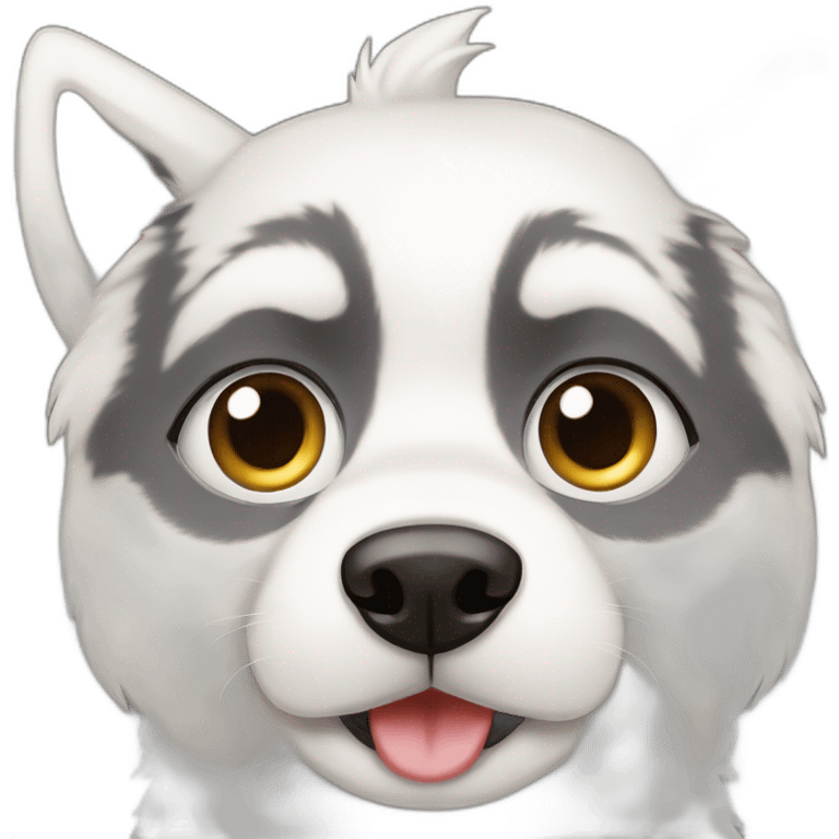 perro husky blanco y ojos cafes emoji