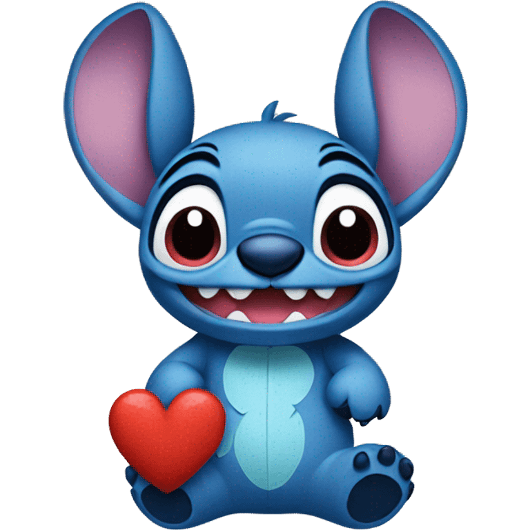 Stitch with heart emoji