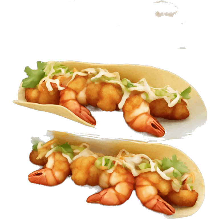 Deep fried glazed shrimp tacos emoji