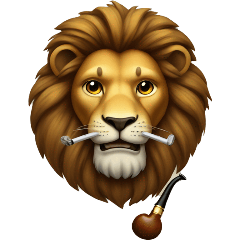 a lion with a smoking pipe emoji