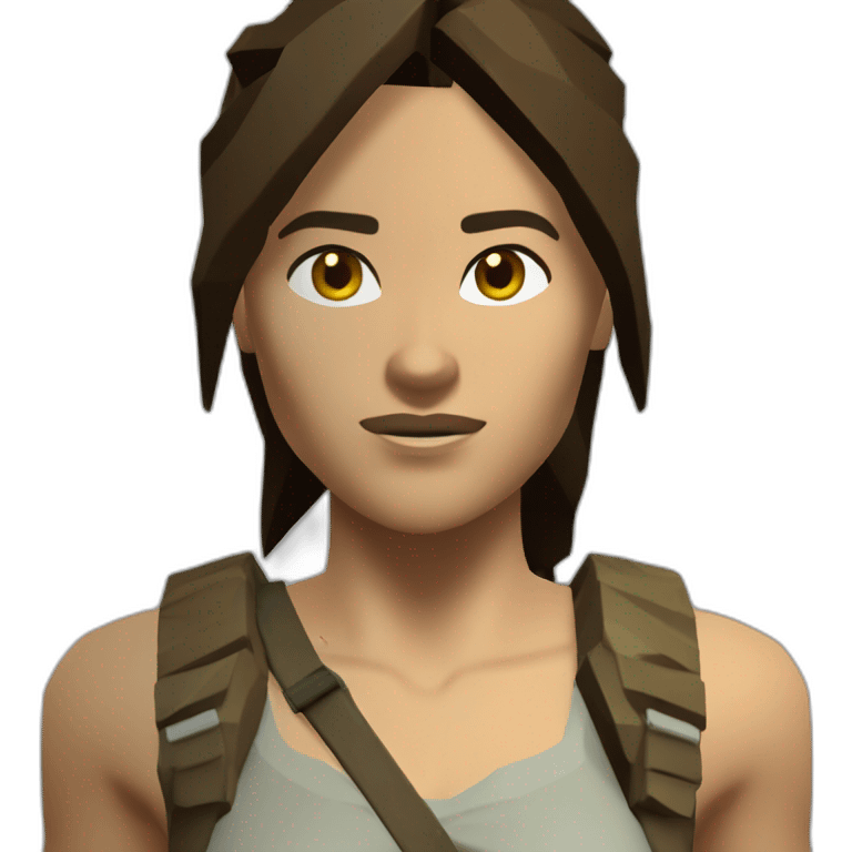 very low poly tomb raider, upper body emoji