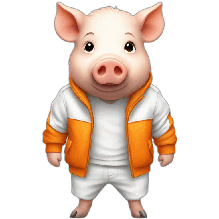 Orange wild pig in white jacket emoji