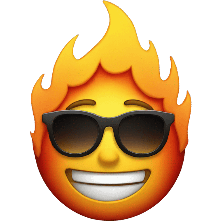 fire emoji smiling with sunglasses and wink emoji