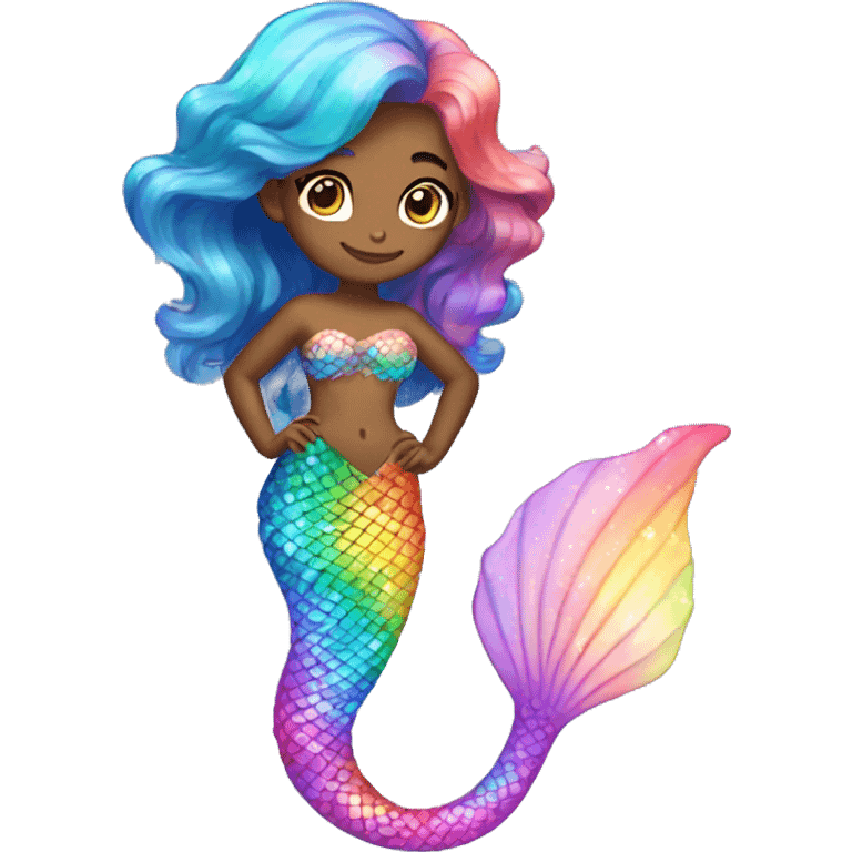 rainbow sparkle mermaid full body  emoji