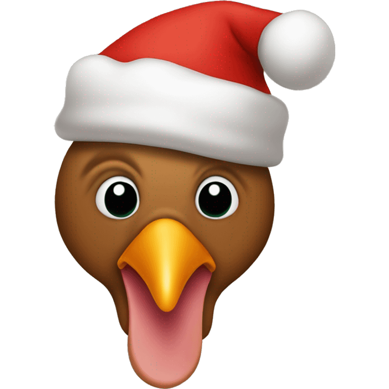 cooked turkey with a christmas hat emoji  emoji