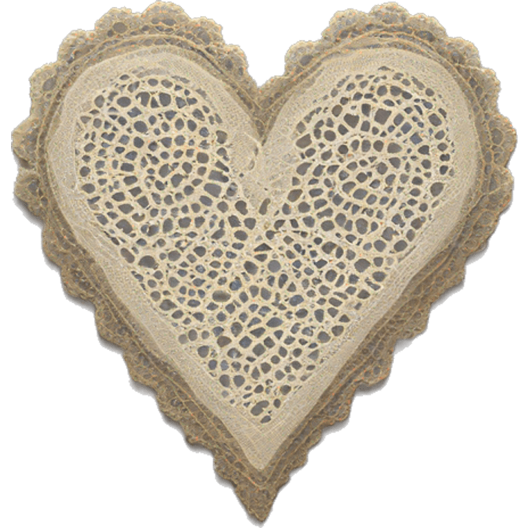 Metal vintage Lace heart humans emoji