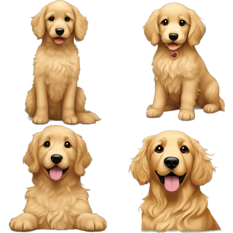 Goldendoodle and golden retriever emoji