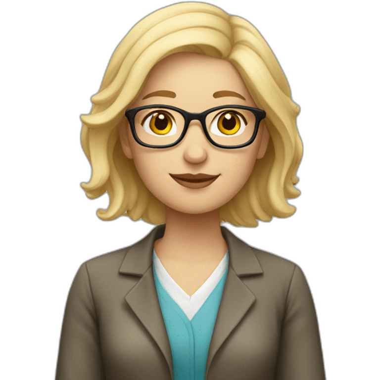 librarian with blonde hair and glasses emoji