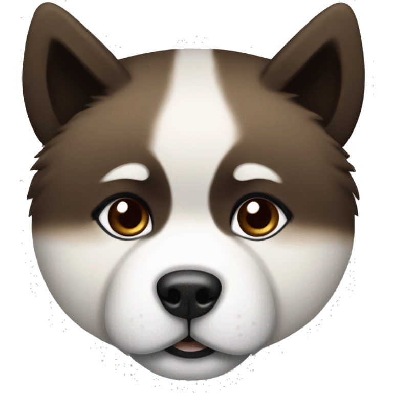 Akita with dark brown fur and black stripes  emoji