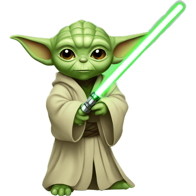 yoda with lightsaber emoji