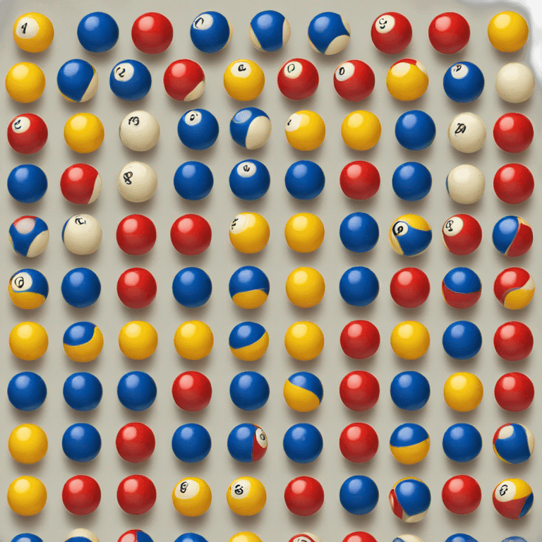 Red blue yellow Billiard balls emoji