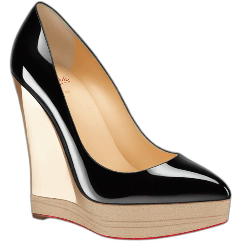 WEDGE heel LOUBOUTIN black PATENT emoji