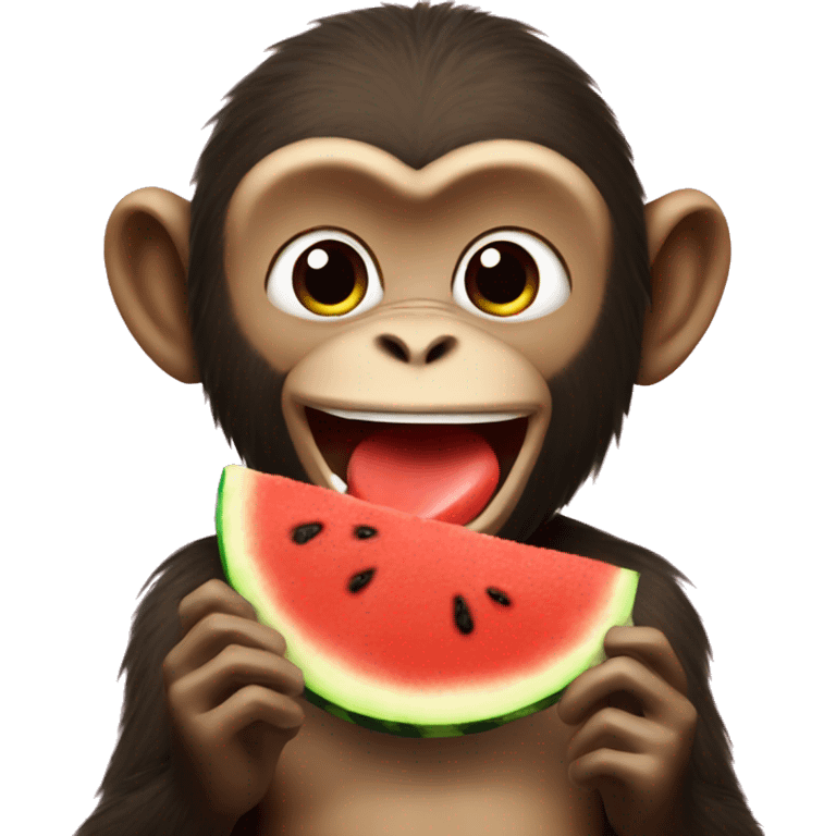 Monkey eating watermelon  emoji