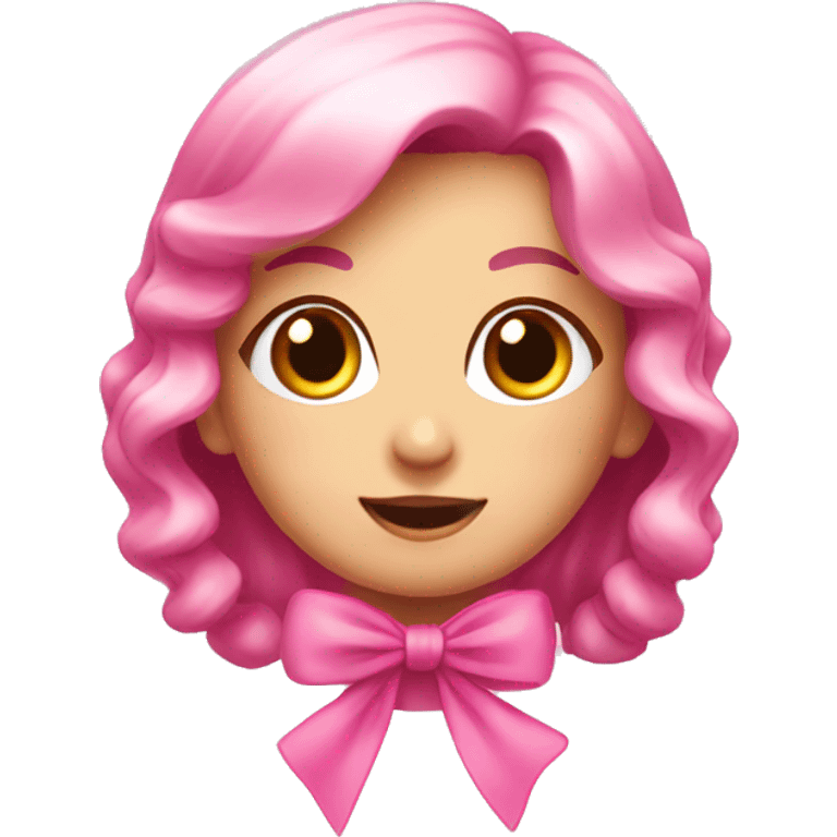 Yummy pink ribbon girl emoji