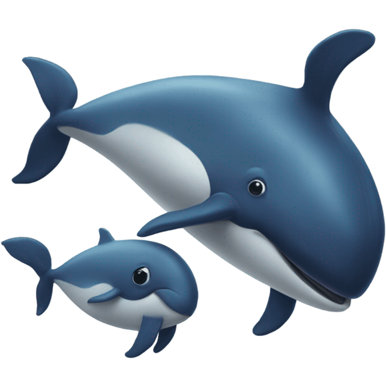 A whale and her calf  emoji