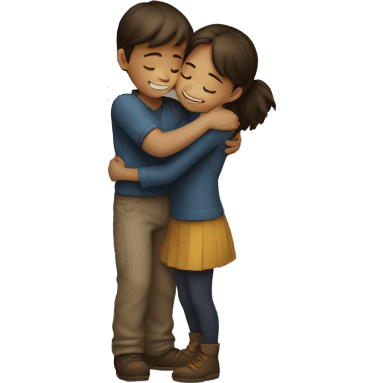 Boy and girl hug emoji