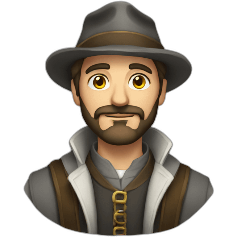 alchemist italiano con barba, joven emoji