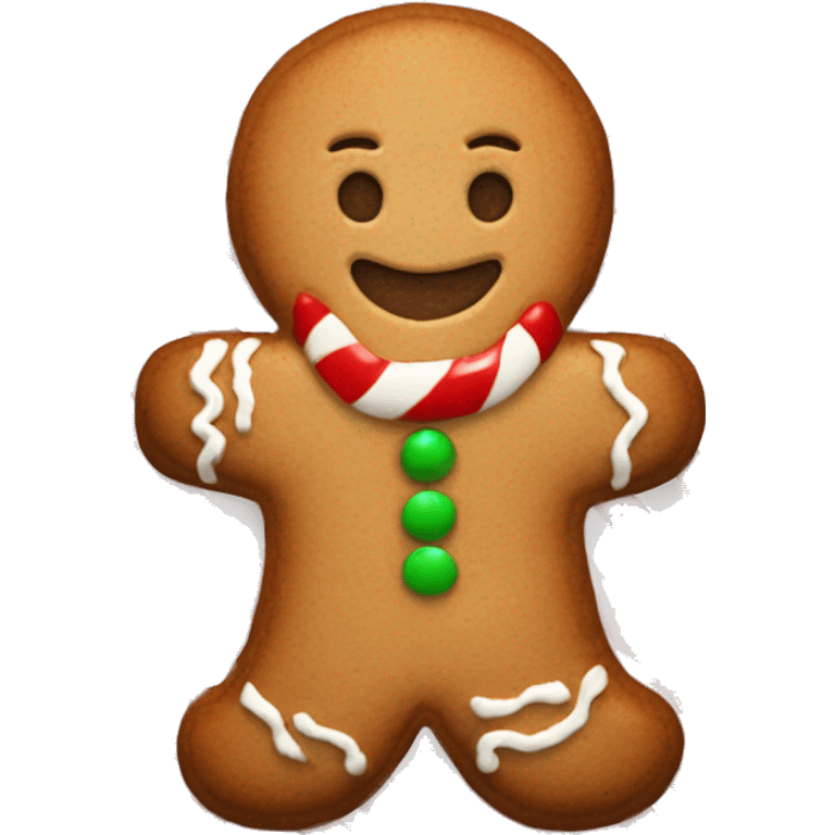 gingerbread cookie with candycane emoji