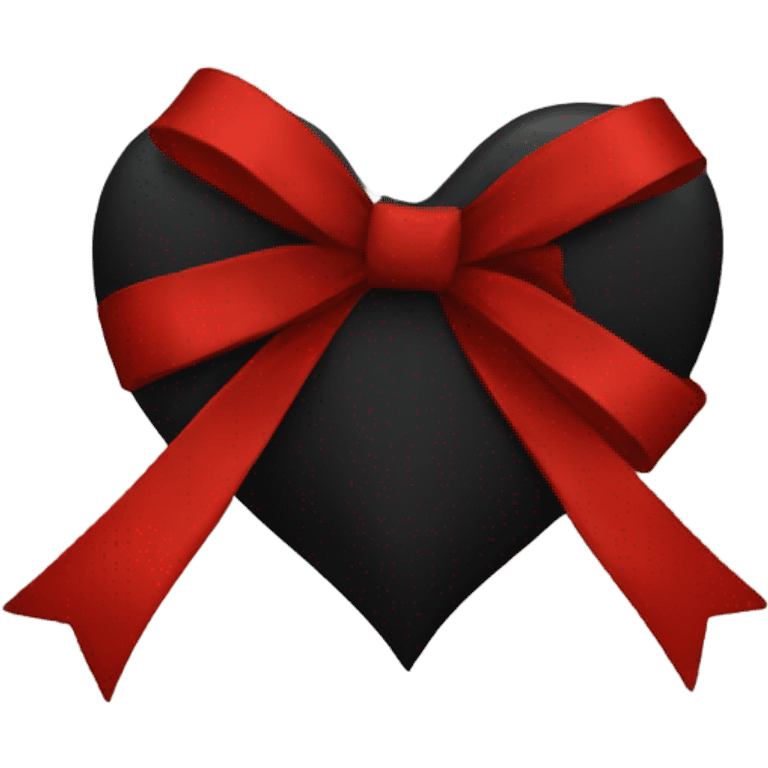 Black heart wrapped in red bow emoji