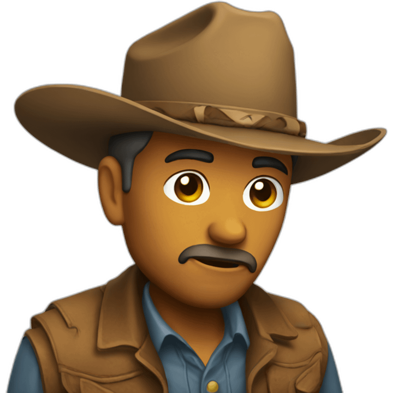 A sad cowboy emoji