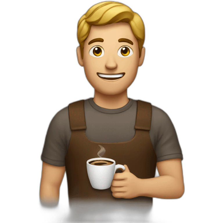 man holding a cofee emoji