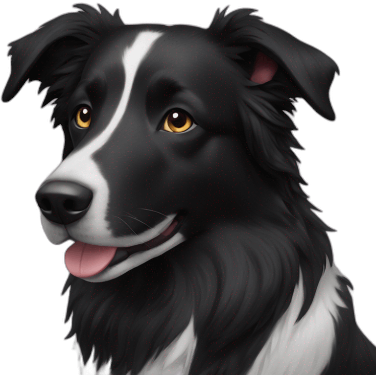 all Black mixed dog border collie emoji